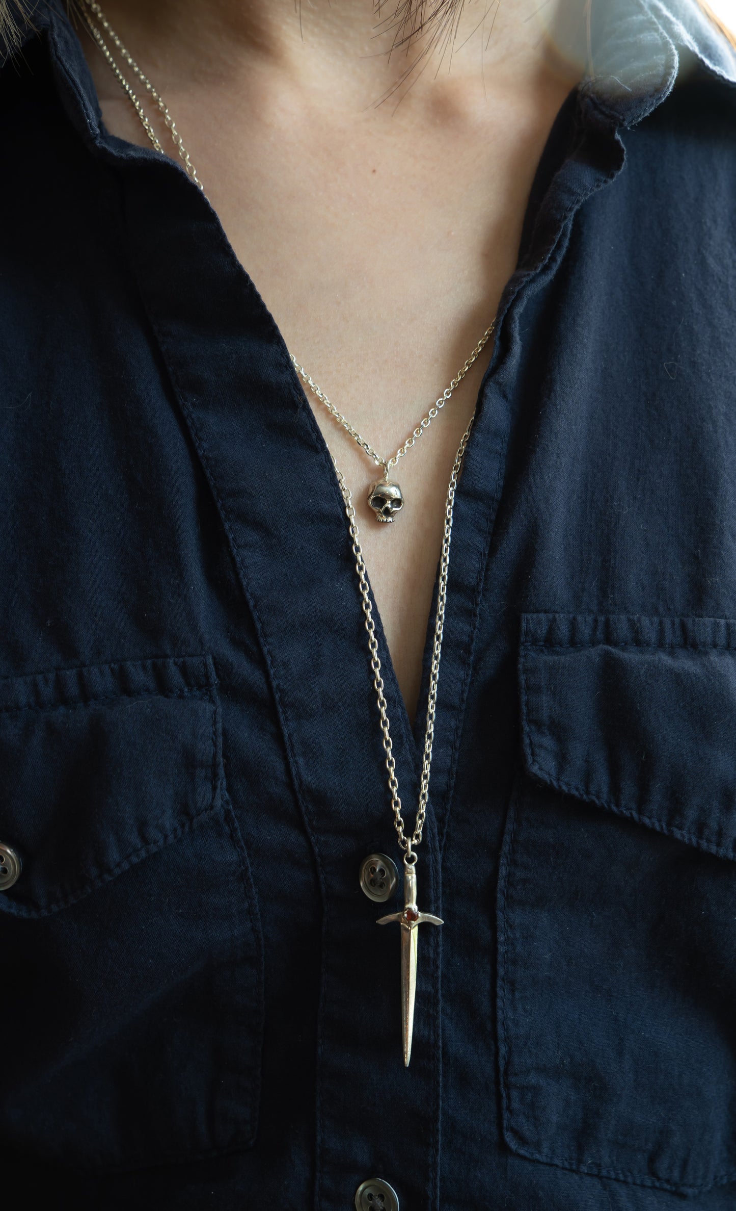 Skull Necklace - Sterling Silver - Futaba Hayashi