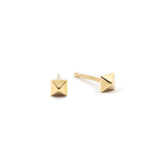 Debbie - Pyramid Spike Stud Earring 14k Yellow Gold - Futaba Hayashi