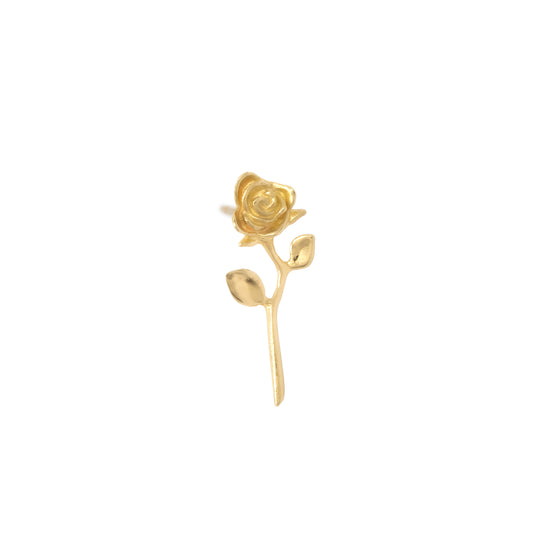 Devotion - Rose Earring 14k Yellow Gold (Single) - Futaba Hayashi