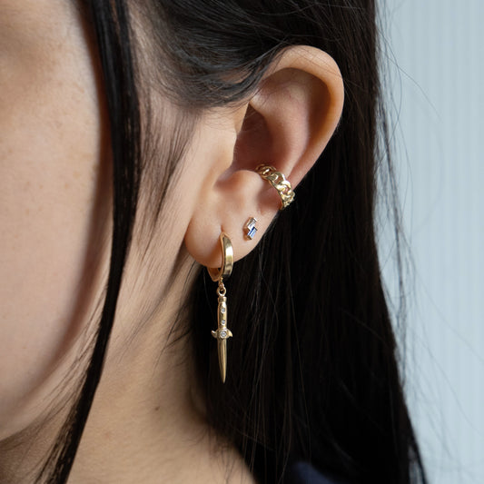 Counterbalance Stud Earring - 14k Yellow Gold - Futaba Hayashi