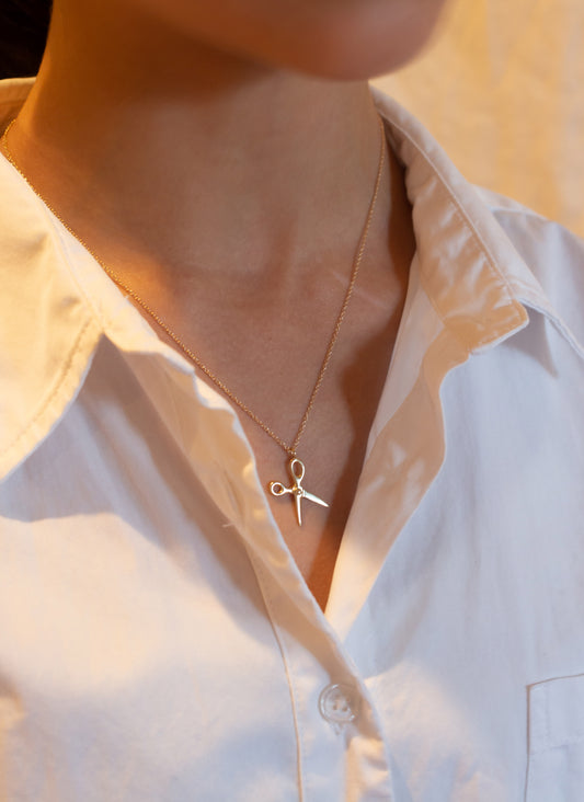 Scissor Necklace - 14K Yellow Gold - Futaba Hayashi