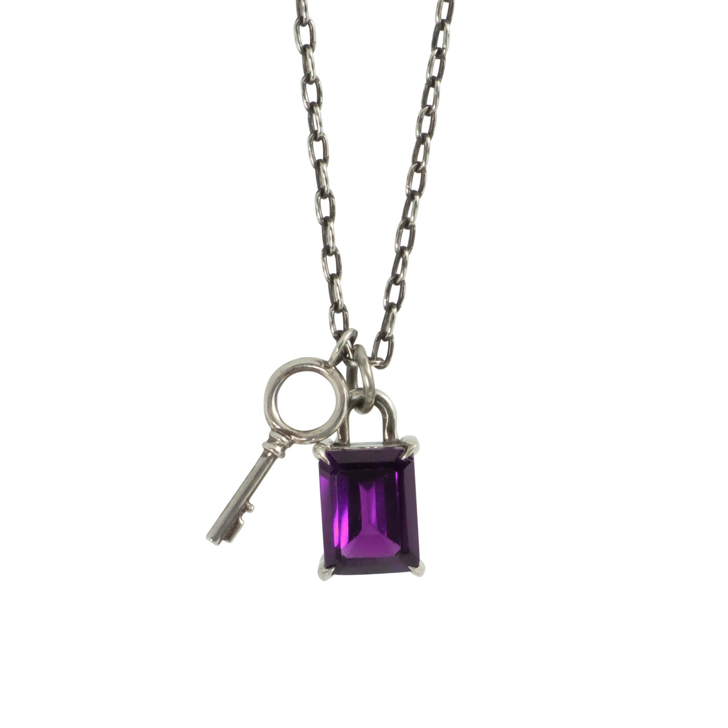Padlock & Key Necklace - Sterling Silver - Futaba Hayashi