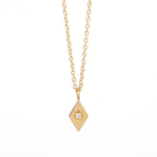 Diamond North Star Necklace - 14k Yellow Gold - Futaba Hayashi