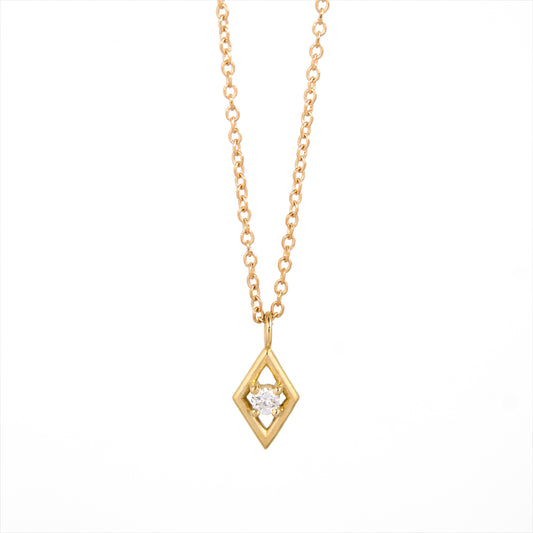 Hollow Diamond Necklace - 14k Yellow Gold - Futaba Hayashi