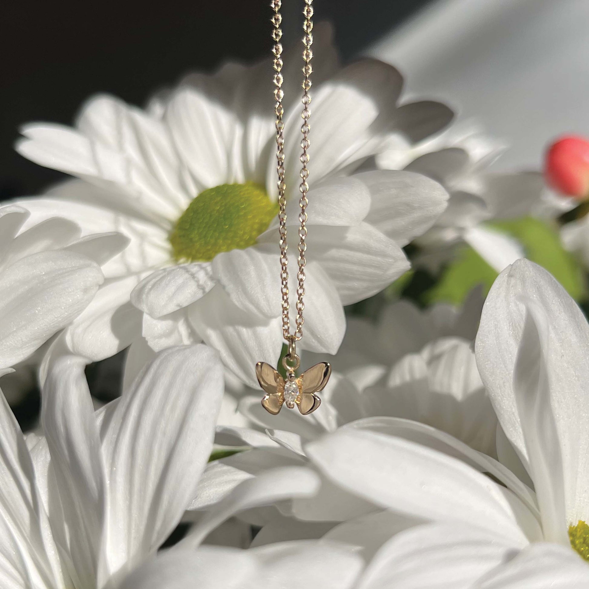 Butterfly Diamond Necklace - 14K Yellow Gold - Futaba Hayashi