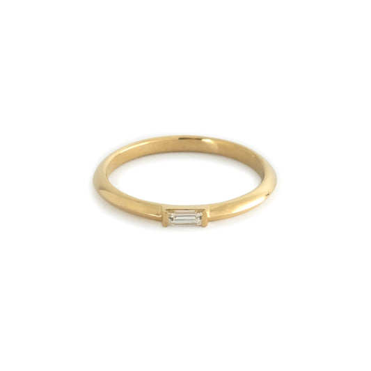Knife Edge Baguette Diamond Ring - 14k yellow gold - Futaba Hayashi