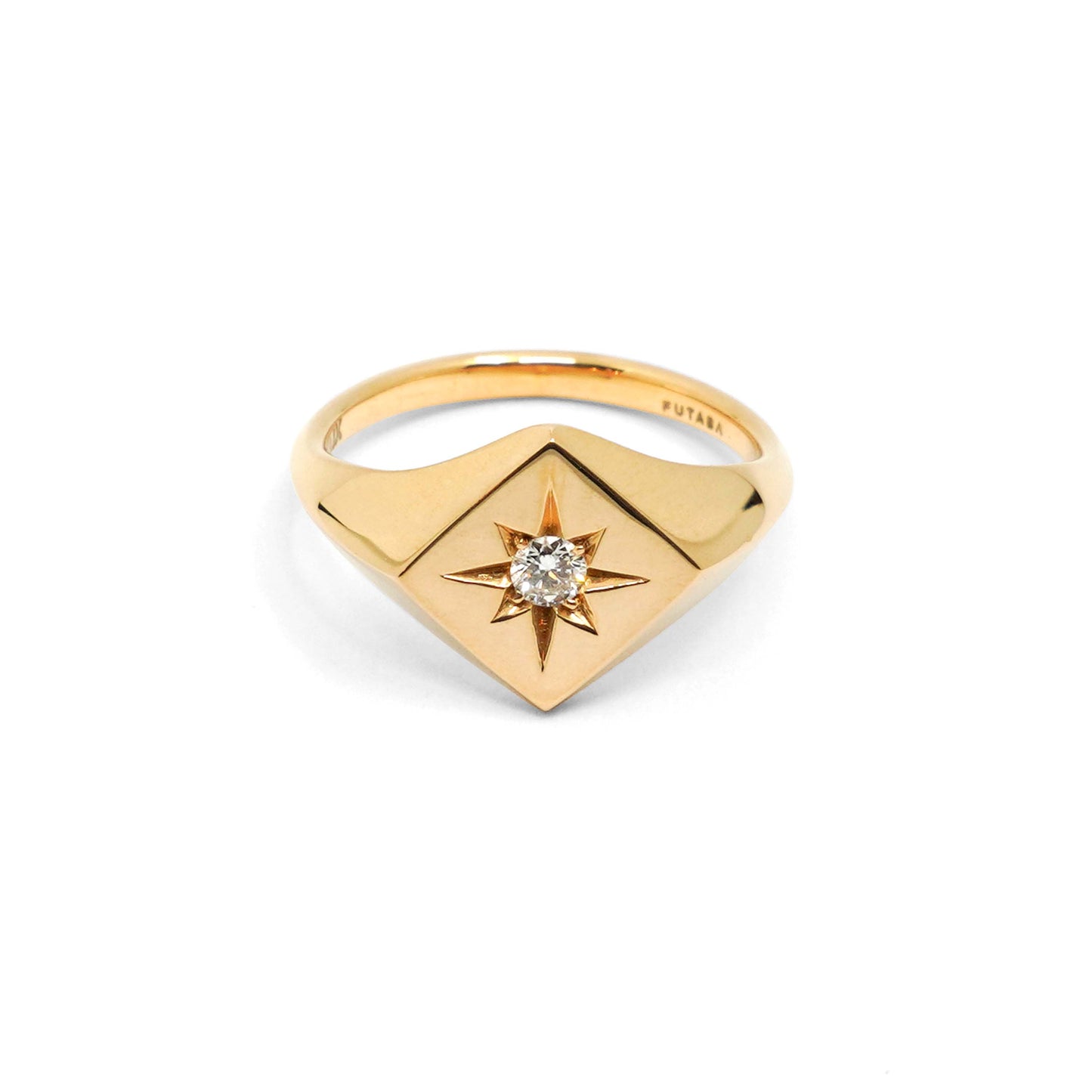 North Star Signet Ring with White Diamond - Futaba Hayashi