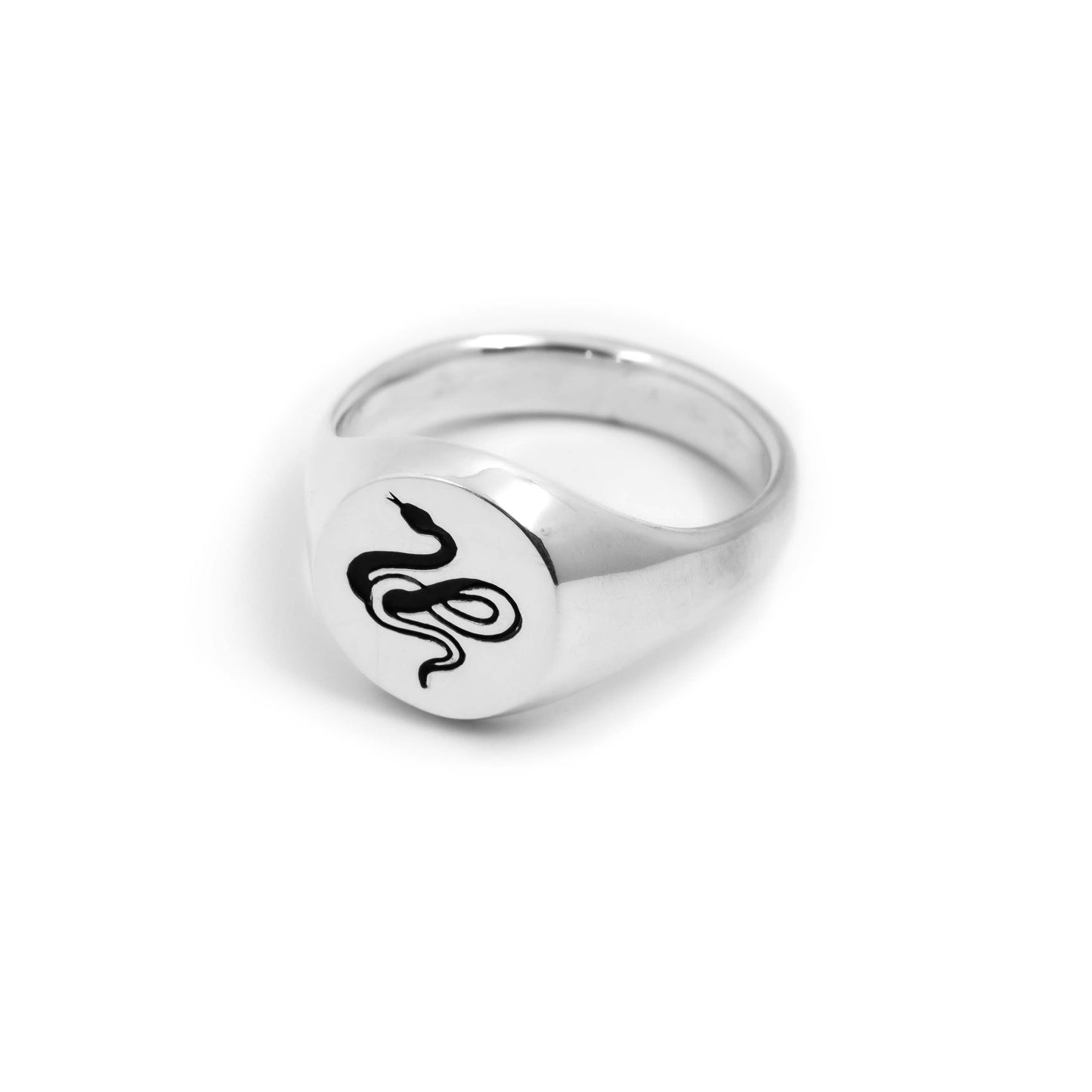 Snake Signet Ring in Sterling Silver - Futaba Hayashi