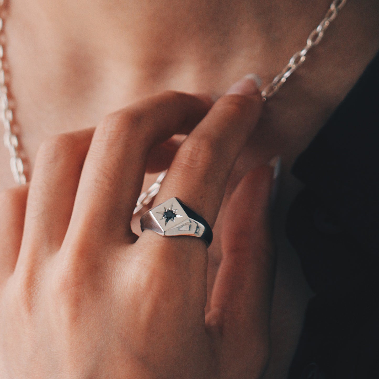 North Star Signet Ring - Sterling Silver - Futaba Hayashi
