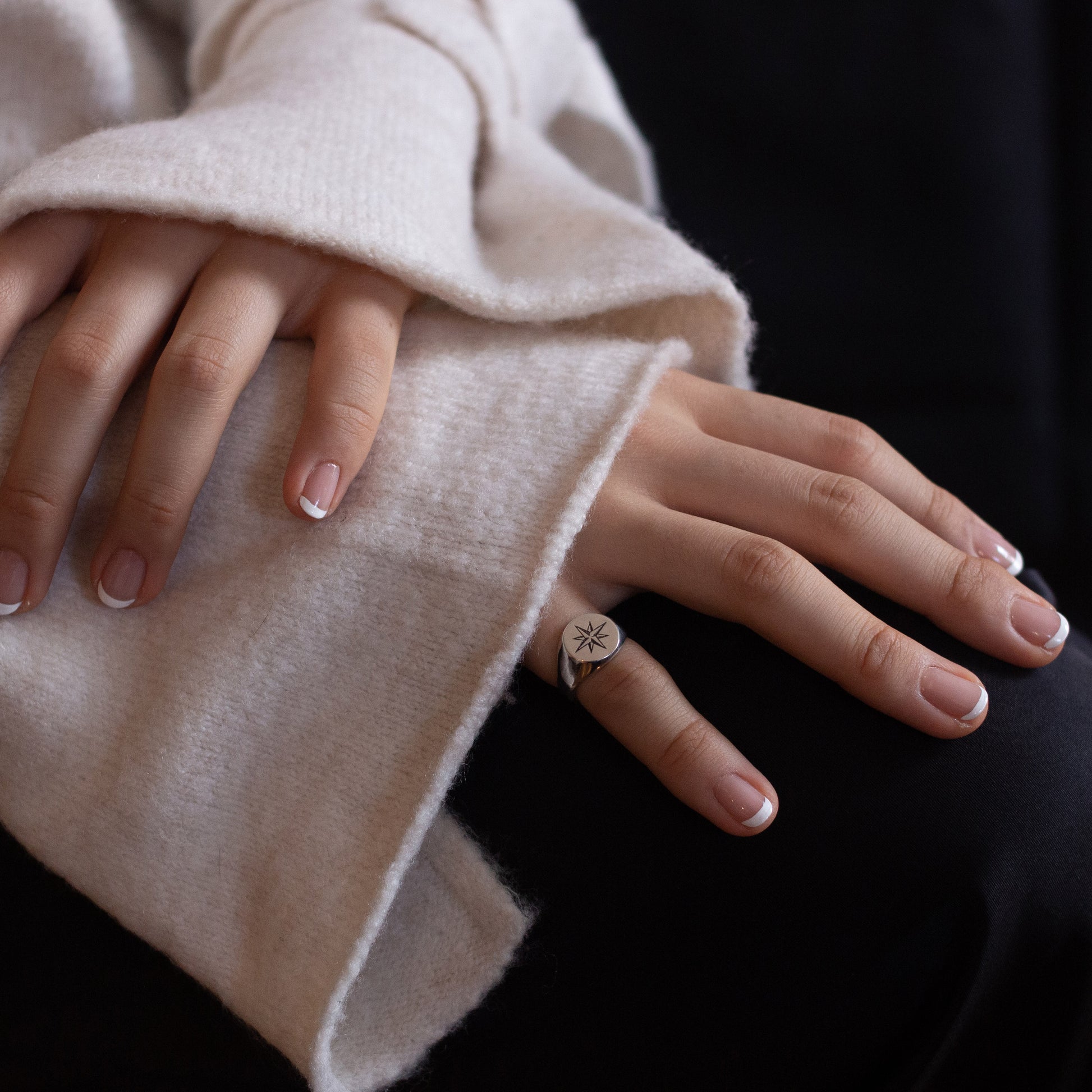 Compass Signet Ring in Sterling Silver - Futaba Hayashi