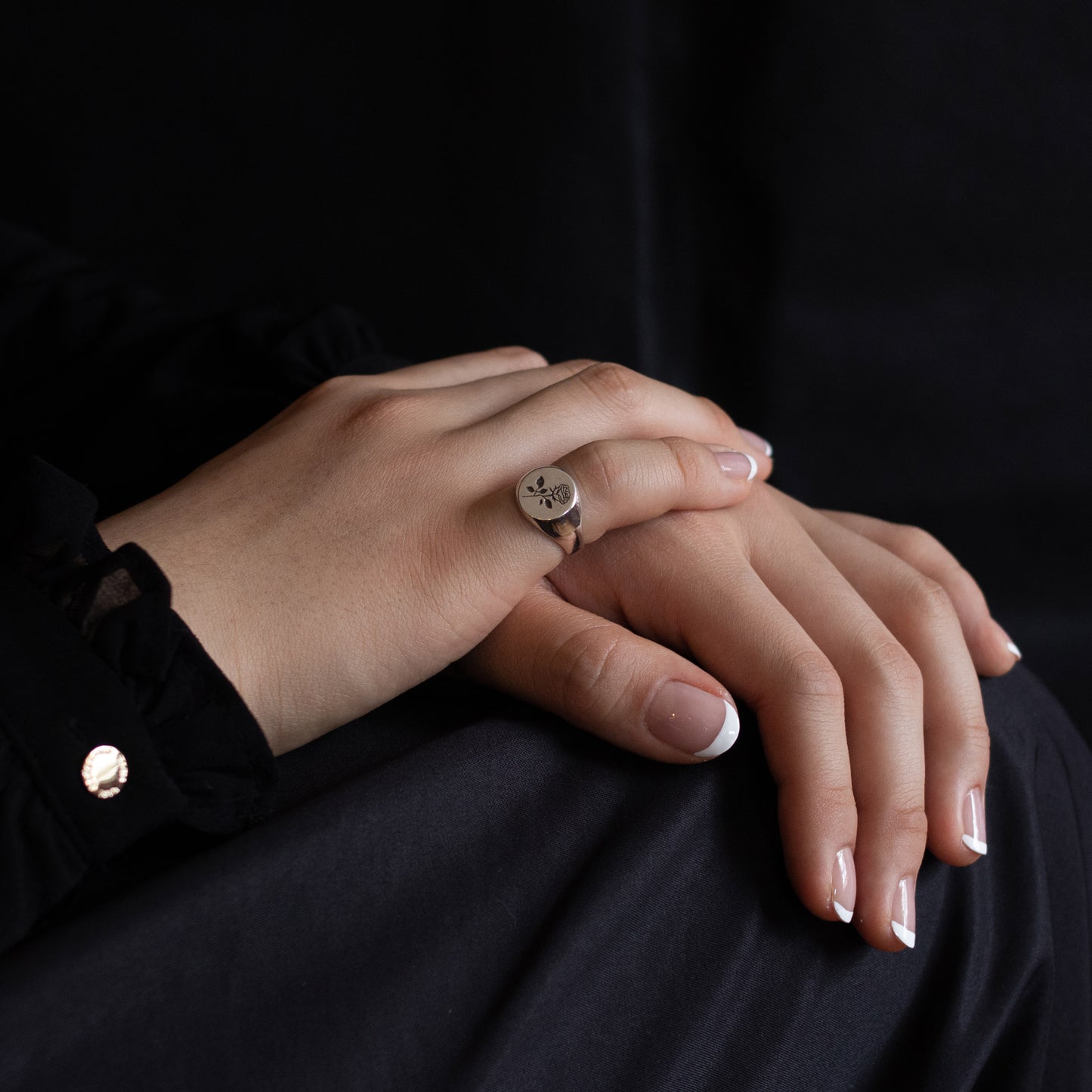 Rose Signet Ring in Sterling Silver - Futaba Hayashi