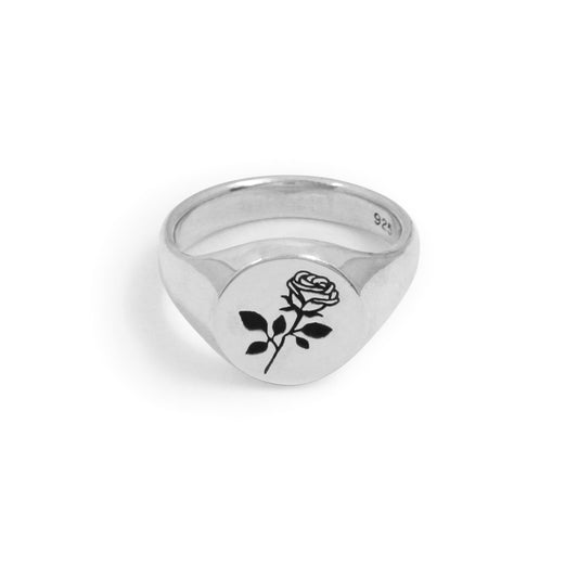 Rose Signet Ring in Sterling Silver - Futaba Hayashi