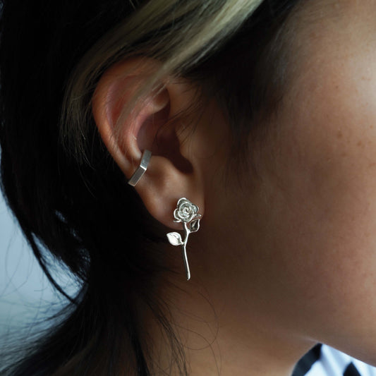 Rose Stud Earring - Sterling Silver - Futaba Hayashi