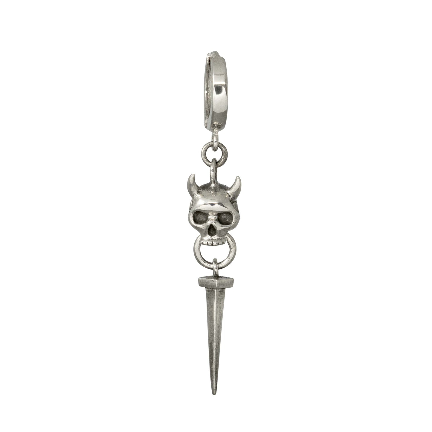 Skull Door Knocker & Nail Earring - Sterling Silver - Futaba Hayashi