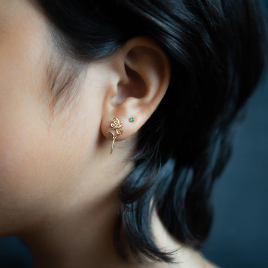 Devotion - Rose Earring 14k Yellow Gold (Single) - Futaba Hayashi