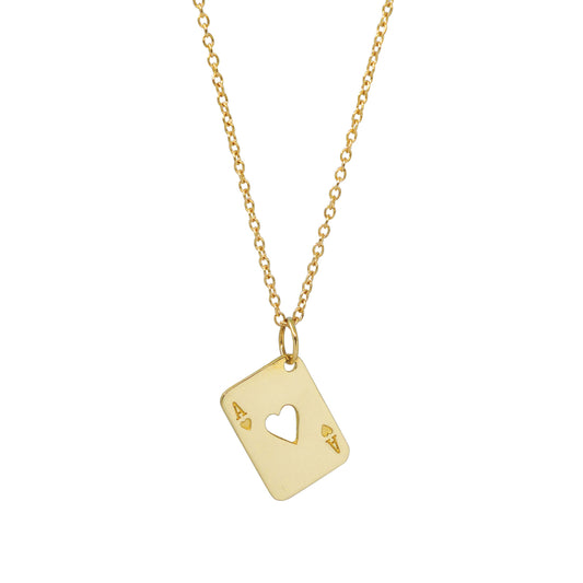 Ace of Heart Necklace - 14k Yellow Gold - Futaba Hayashi