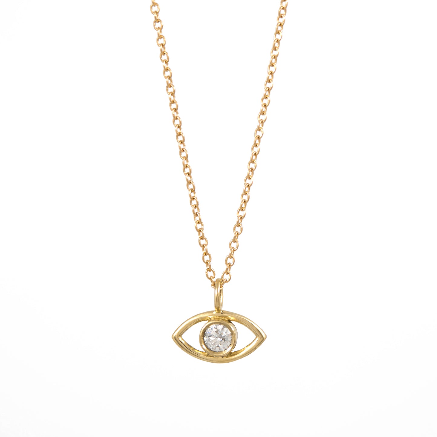 Evil Eye Diamond Necklace - 14K Yellow Gold - Futaba Hayashi
