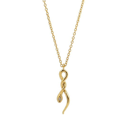 Snake Necklace with Diamond - 14k Yellow Gold - Futaba Hayashi