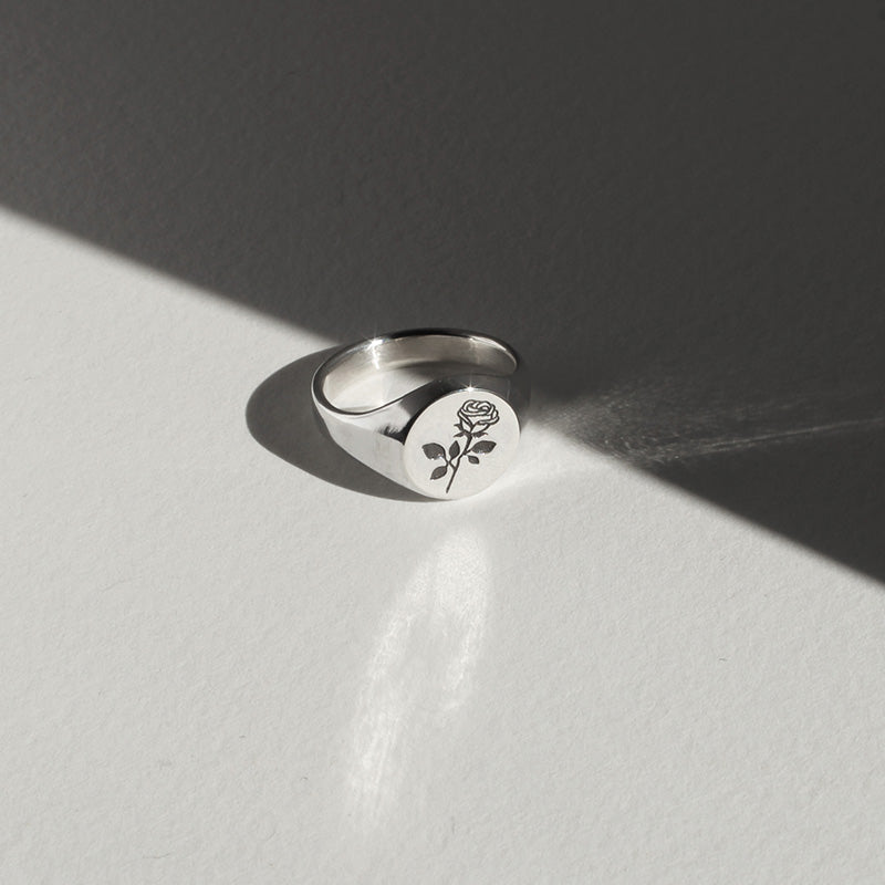 Rose Signet Ring in Sterling Silver - Futaba Hayashi