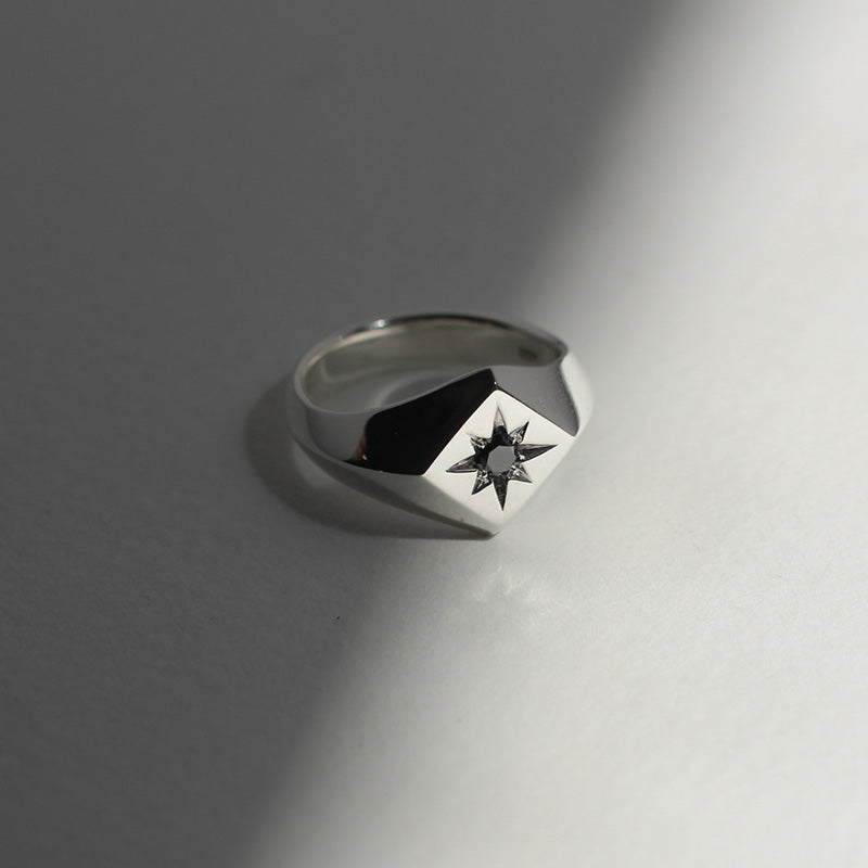 North Star Signet Ring - Sterling Silver - Futaba Hayashi