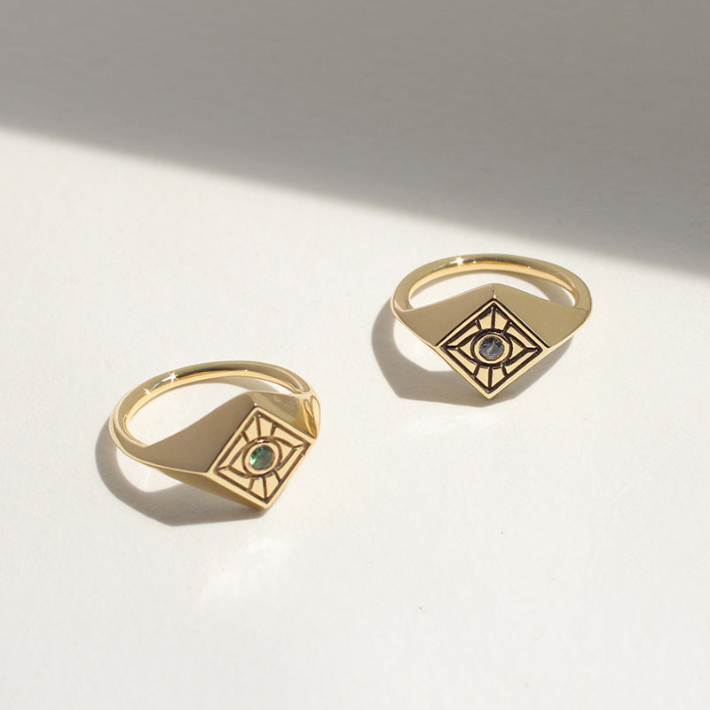 Vision Signet Ring with Sapphire - Futaba Hayashi