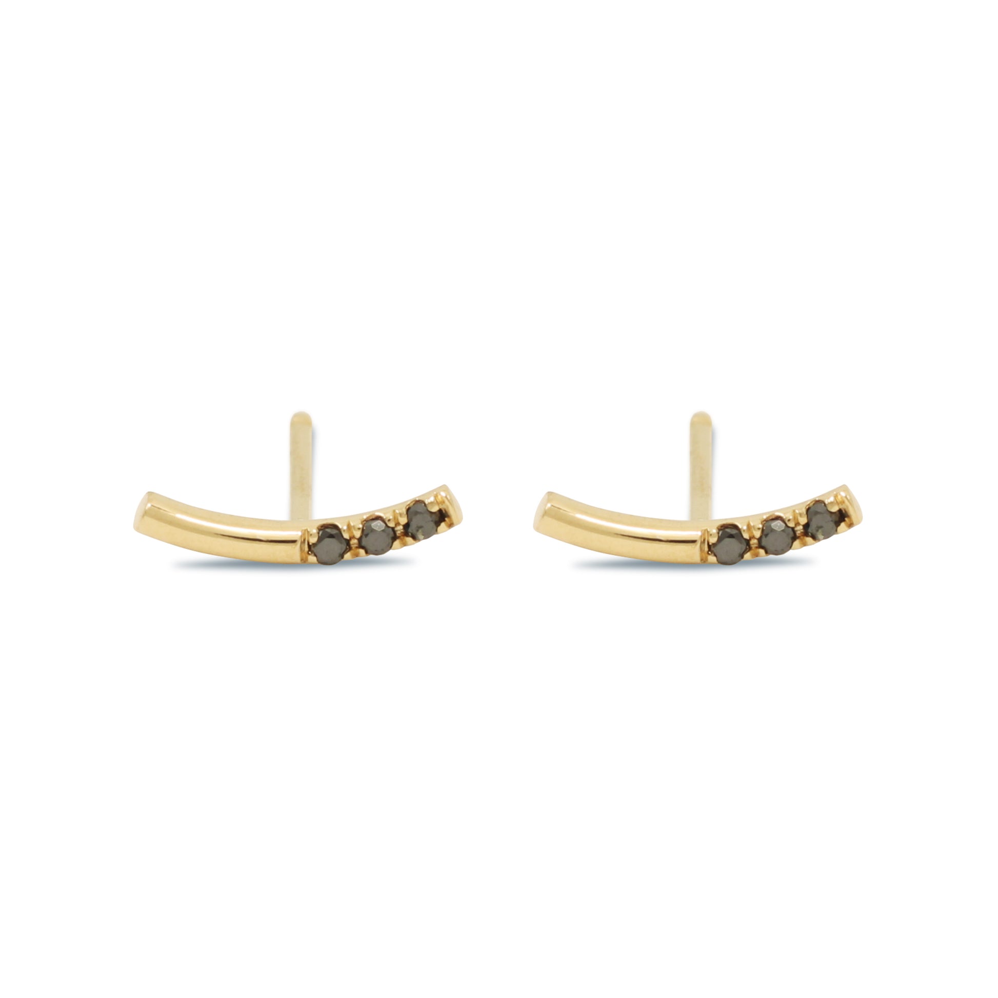 Balance Curved Bar Earring - 14K Yellow Gold - Futaba Hayashi