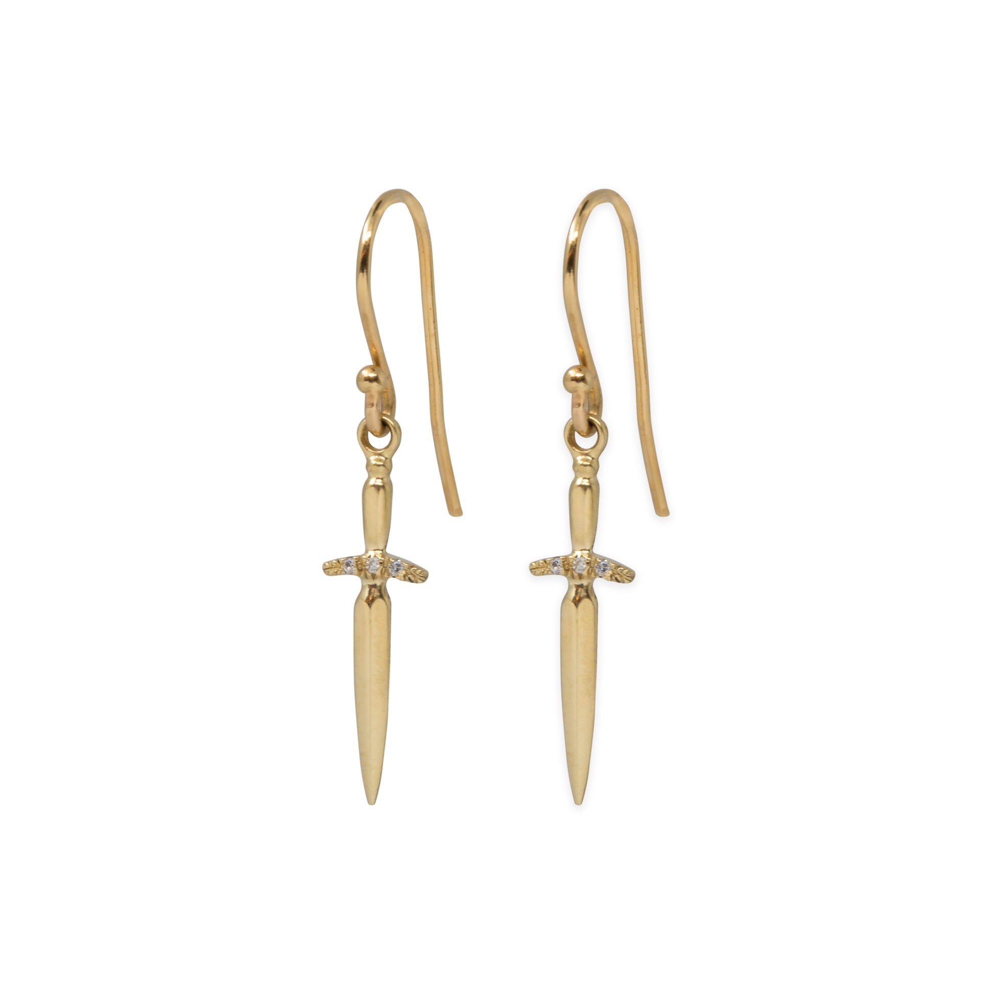 Diamond Dagger Earring - 14k Yellow Gold - Futaba Hayashi