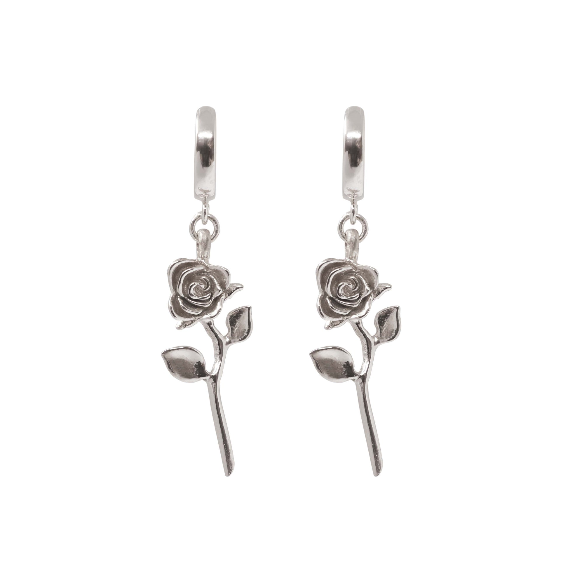 Devotion Rose Hoop Earring - Sterling Silver - Futaba Hayashi