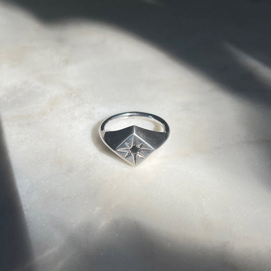 North Star Signet Ring Prototype in Sterling Silver - Futaba Hayashi