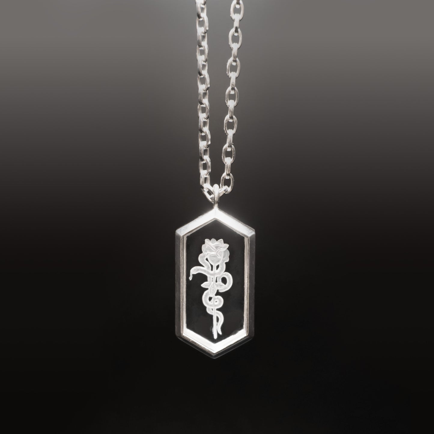 Quartz Intaglio Necklace - Sterling Silver