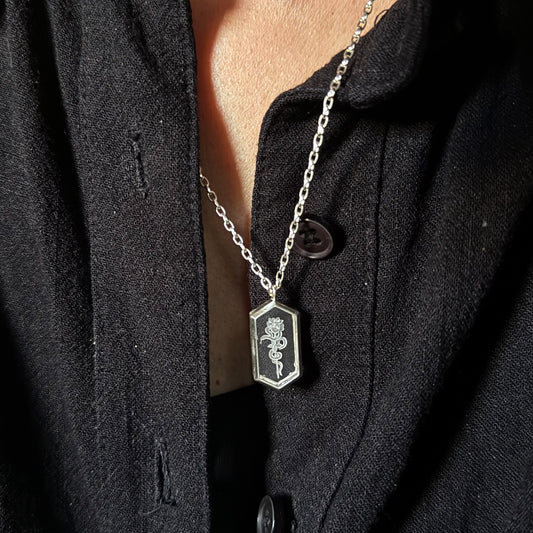 Quartz Intaglio Necklace - Sterling Silver