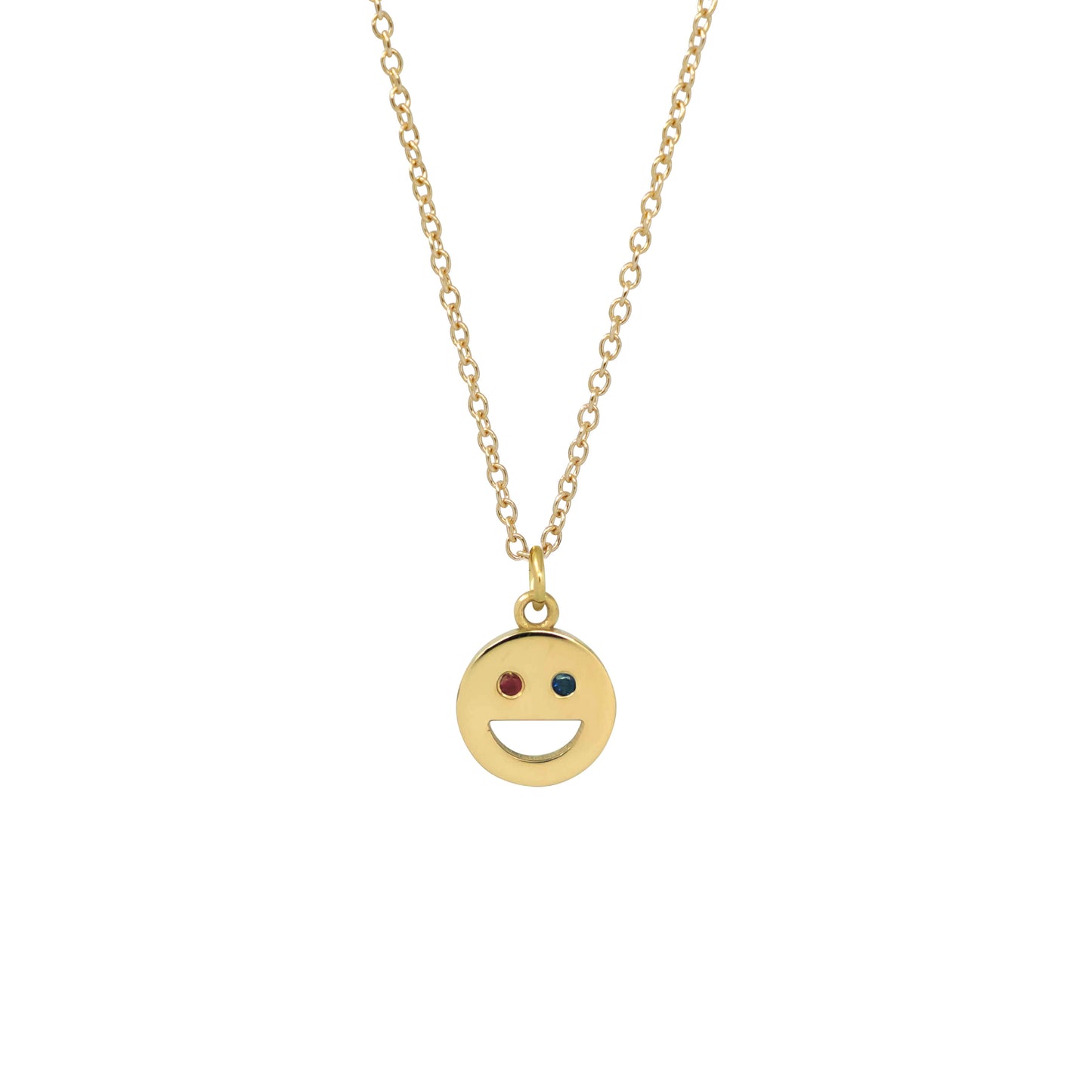 Happy Face Necklace - 14k Yellow Gold