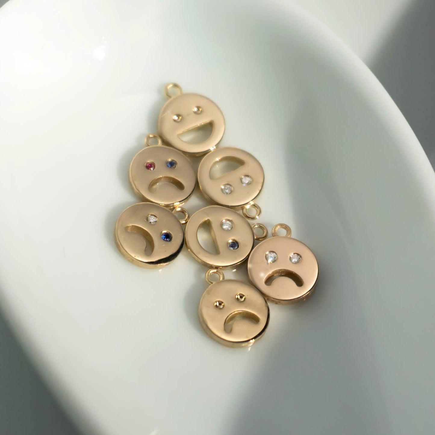 Happy Face Necklace - 14k Yellow Gold