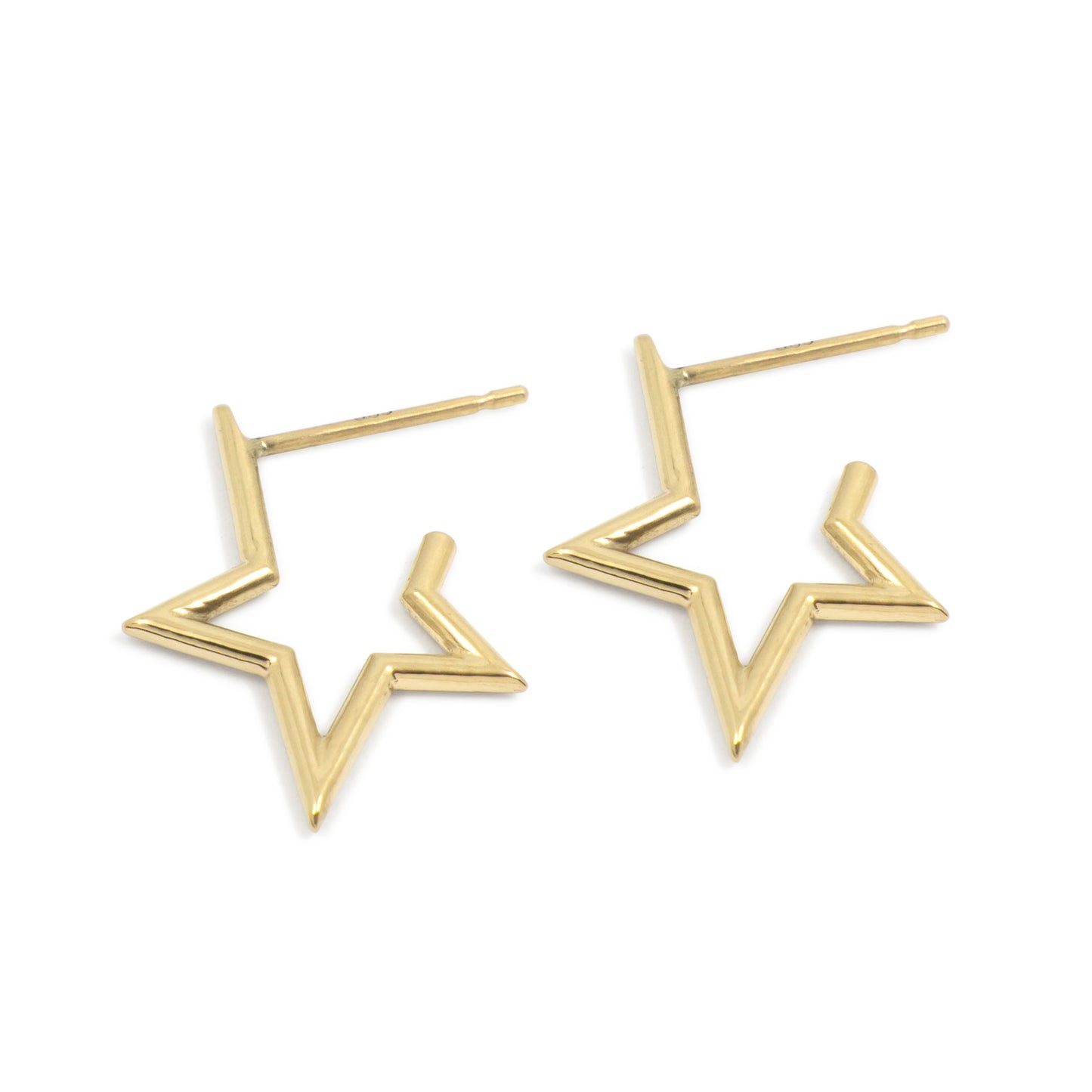 Stella Earring - Star Open Hoop Earring 14K Yellow Gold - Futaba Hayashi