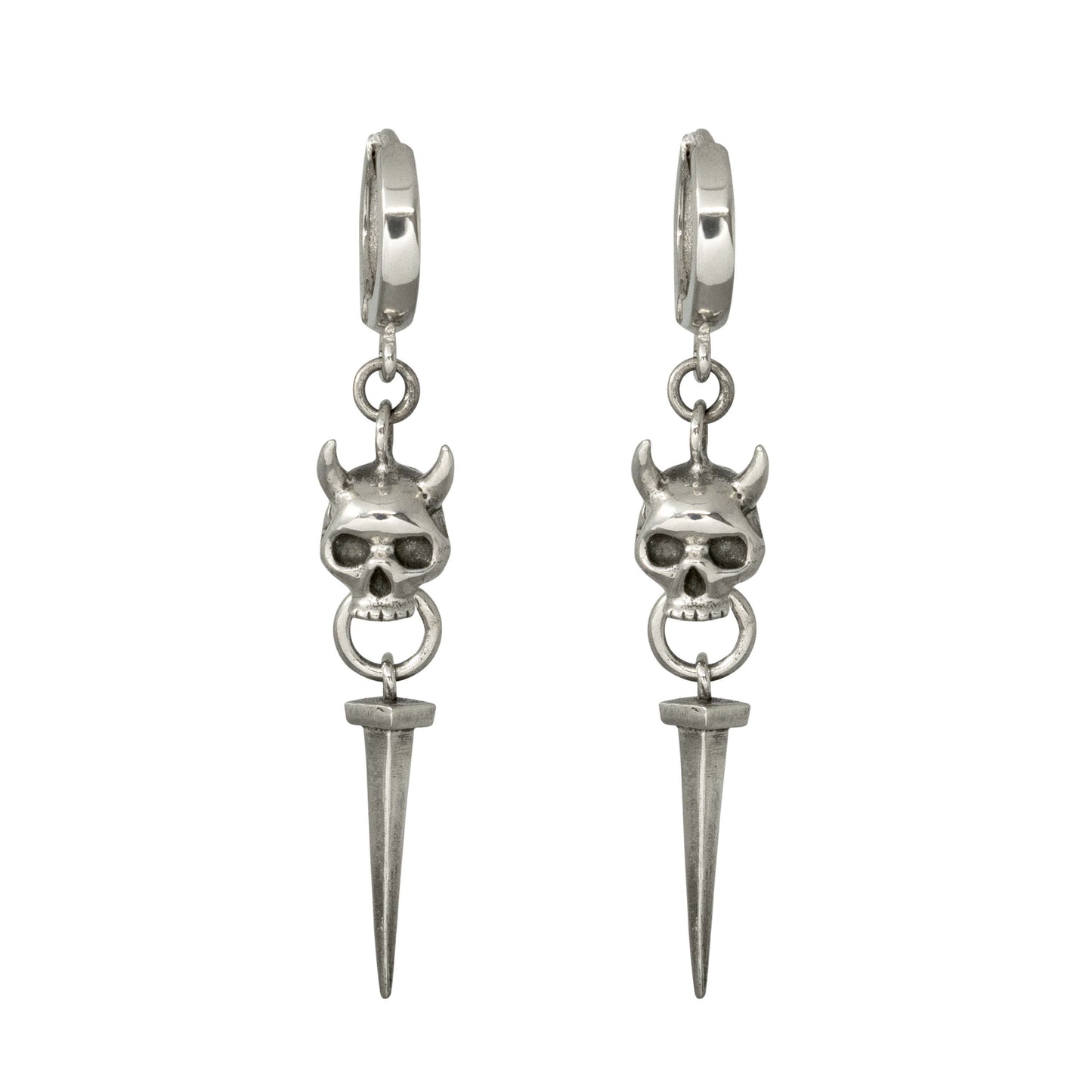 Skull Door Knocker & Nail Earring - Sterling Silver - Futaba Hayashi