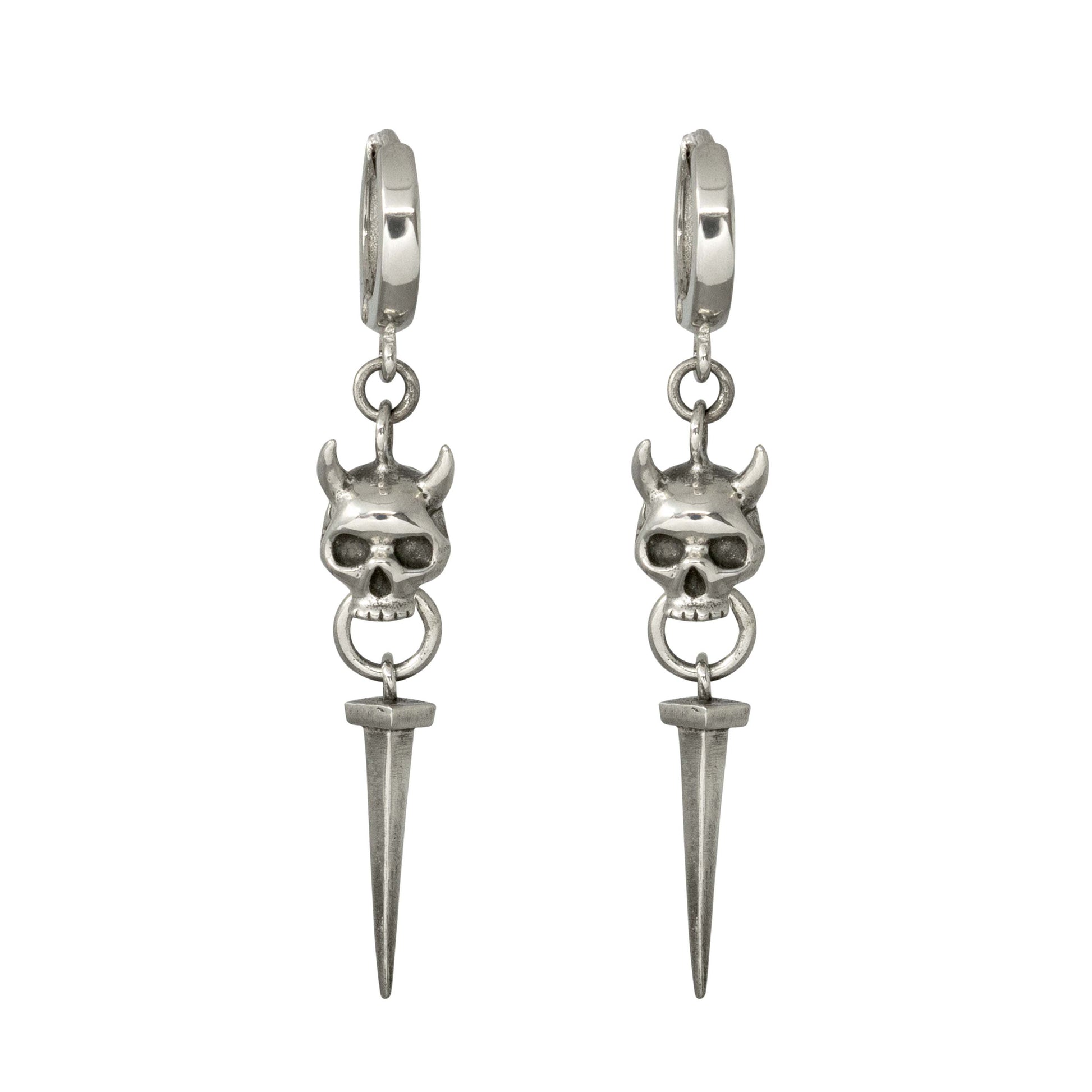Skull Door Knocker & Nail Earring - Sterling Silver - Futaba Hayashi