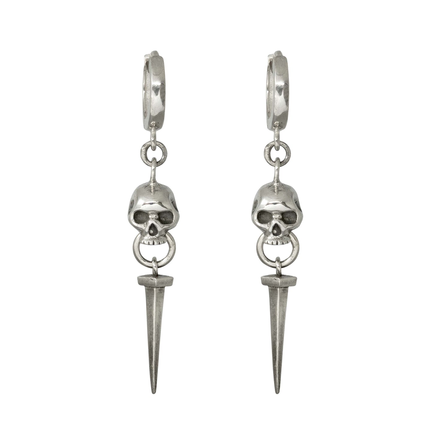 Skull Door Knocker & Nail Earring - Sterling Silver - Futaba Hayashi