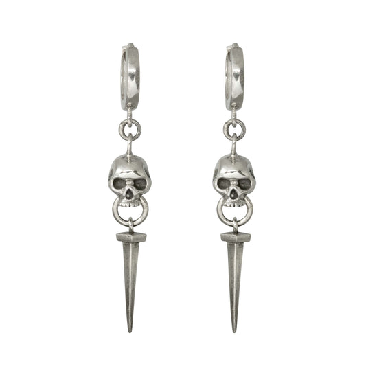 Skull Door Knocker & Nail Earring - Sterling Silver - Futaba Hayashi