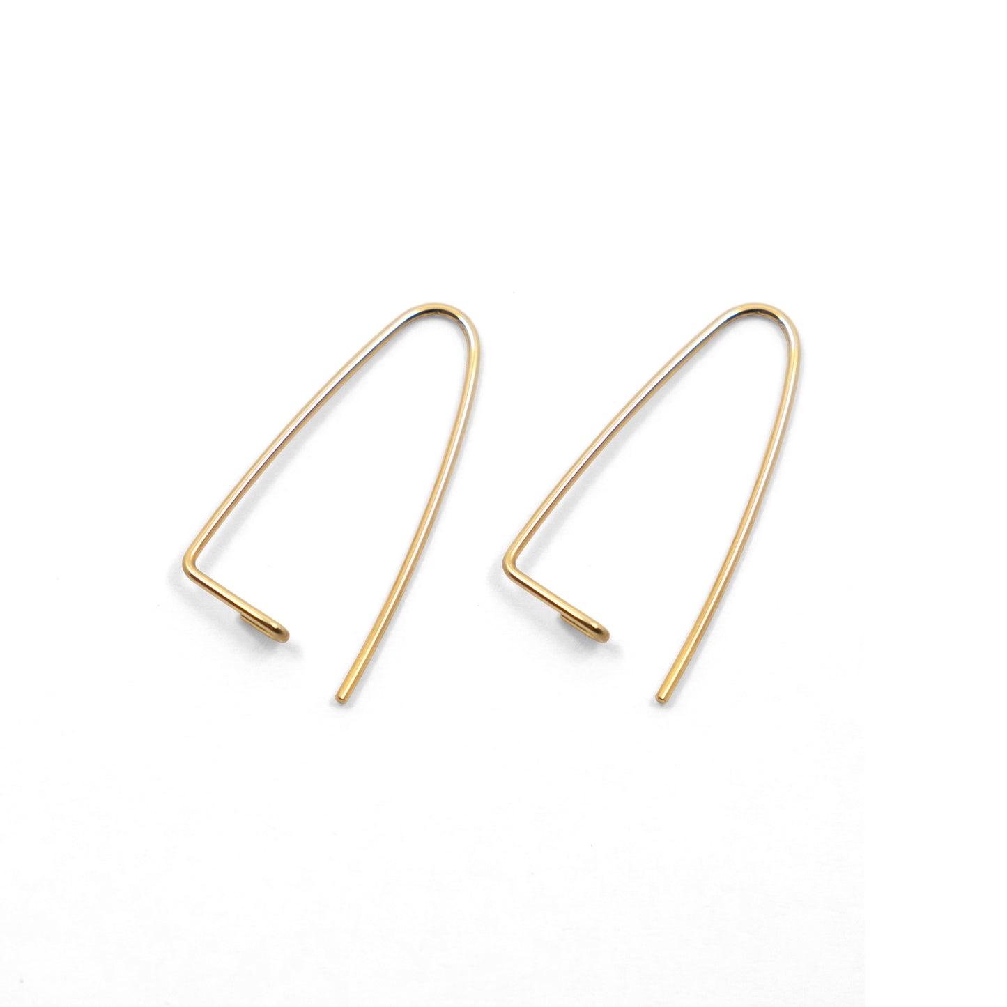 Wire Safety Pin Earring (Minimal) - Sterling Silver & Gold Filled - Futaba Hayashi