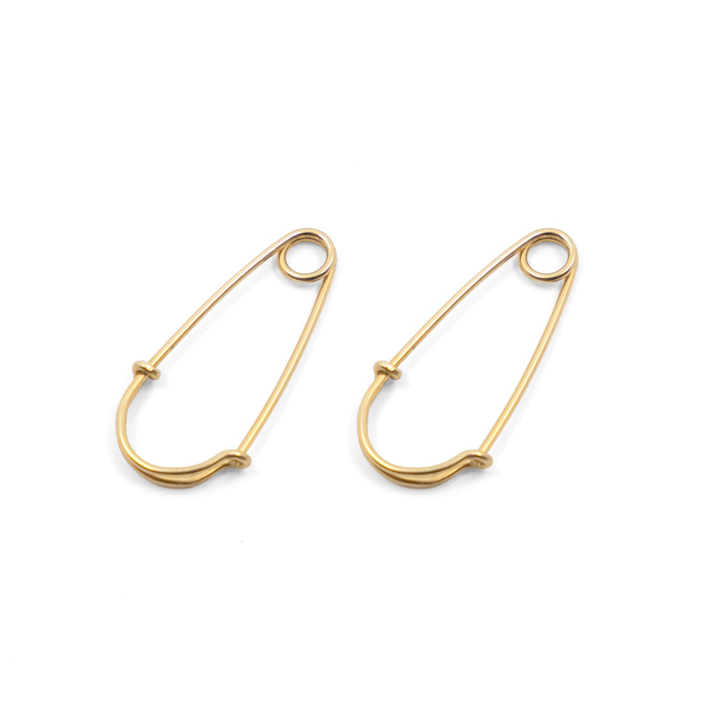 Wire Safety Pin Earring (Coiled) - Sterling Silver & Gold Filled - Futaba Hayashi