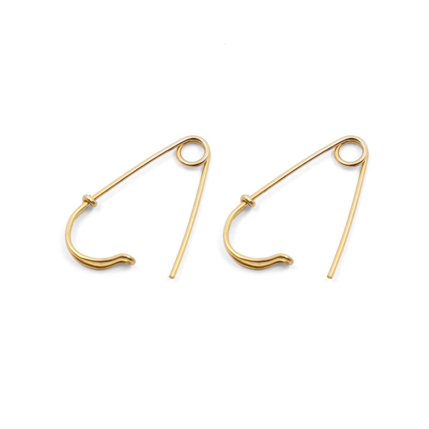 Wire Safety Pin Earring (Coiled) - Sterling Silver & Gold Filled - Futaba Hayashi