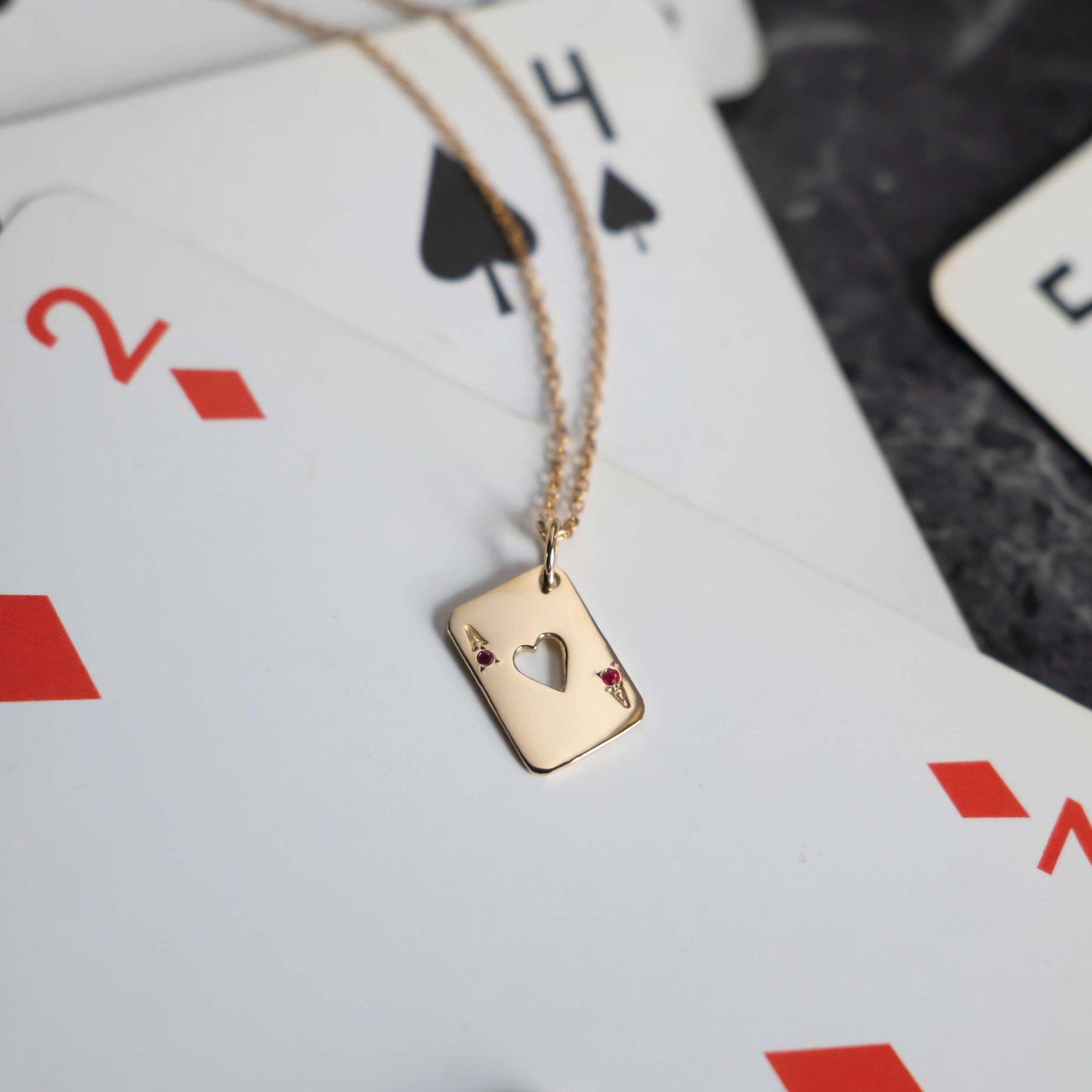 Ace of Heart Necklace - 14k Yellow Gold - Futaba Hayashi