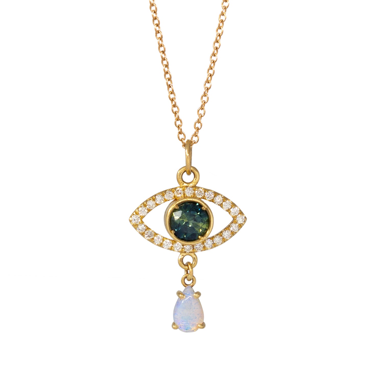 Celestial Vision with Teardrop of Light Necklace - 14K Yellow Gold