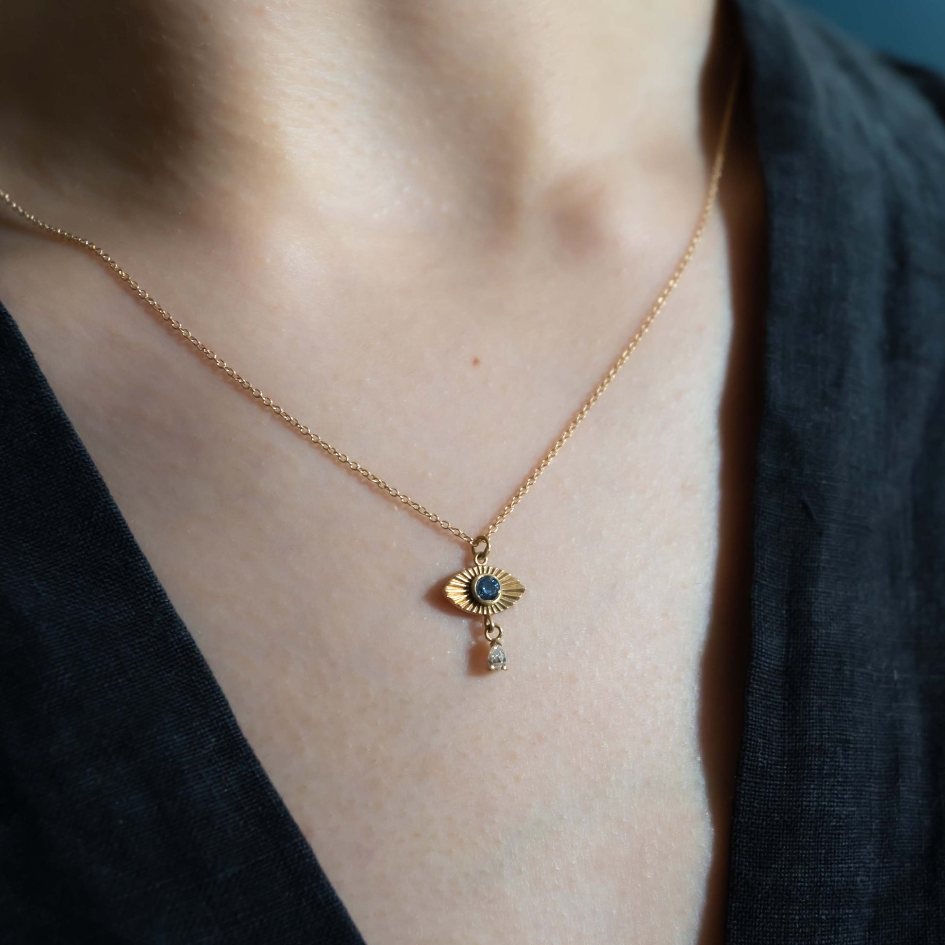 Vision Teardrop Necklace - 14K Yellow Gold - Futaba Hayashi