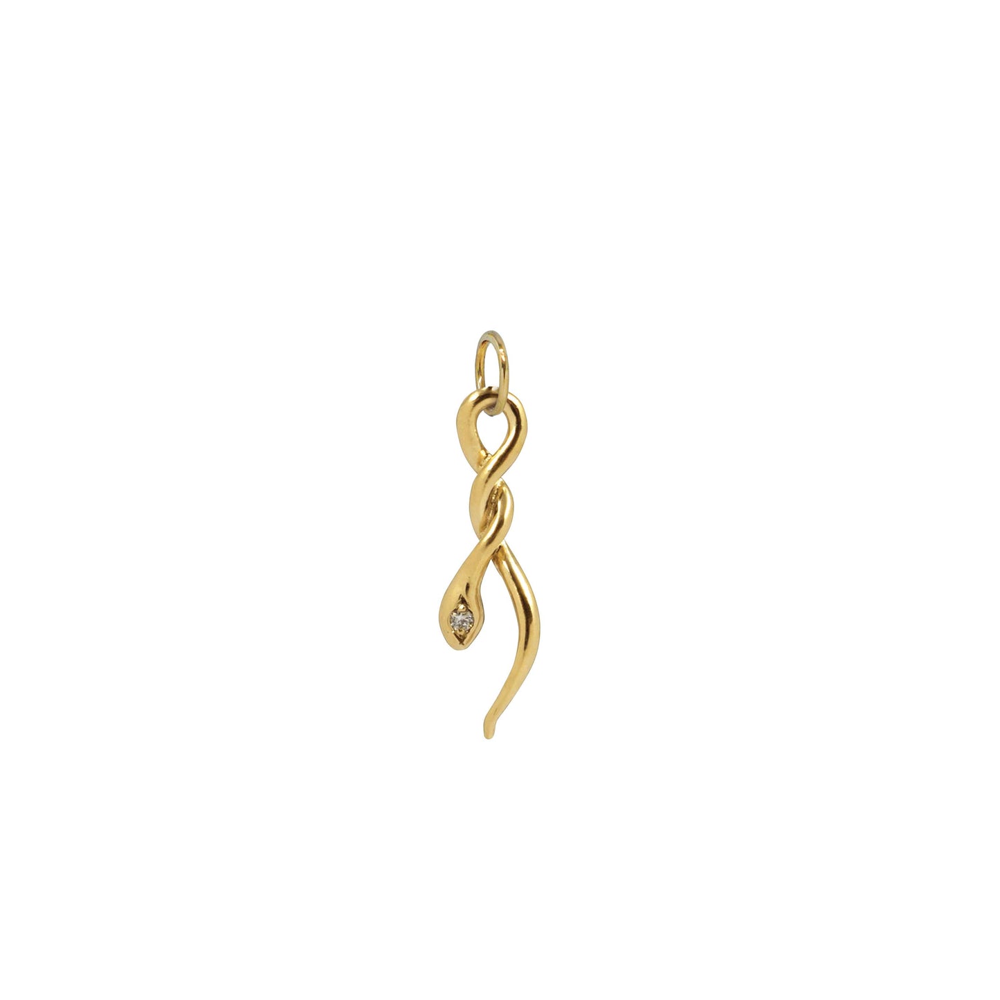 Snake Necklace with Diamond - 14k Yellow Gold