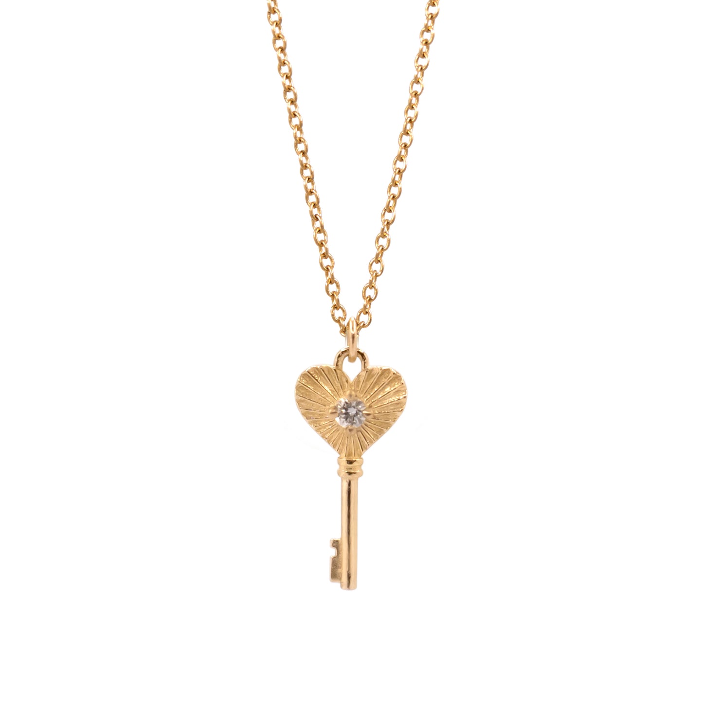 Heart Key Necklace - 14K Yellow Gold - Futaba Hayashi