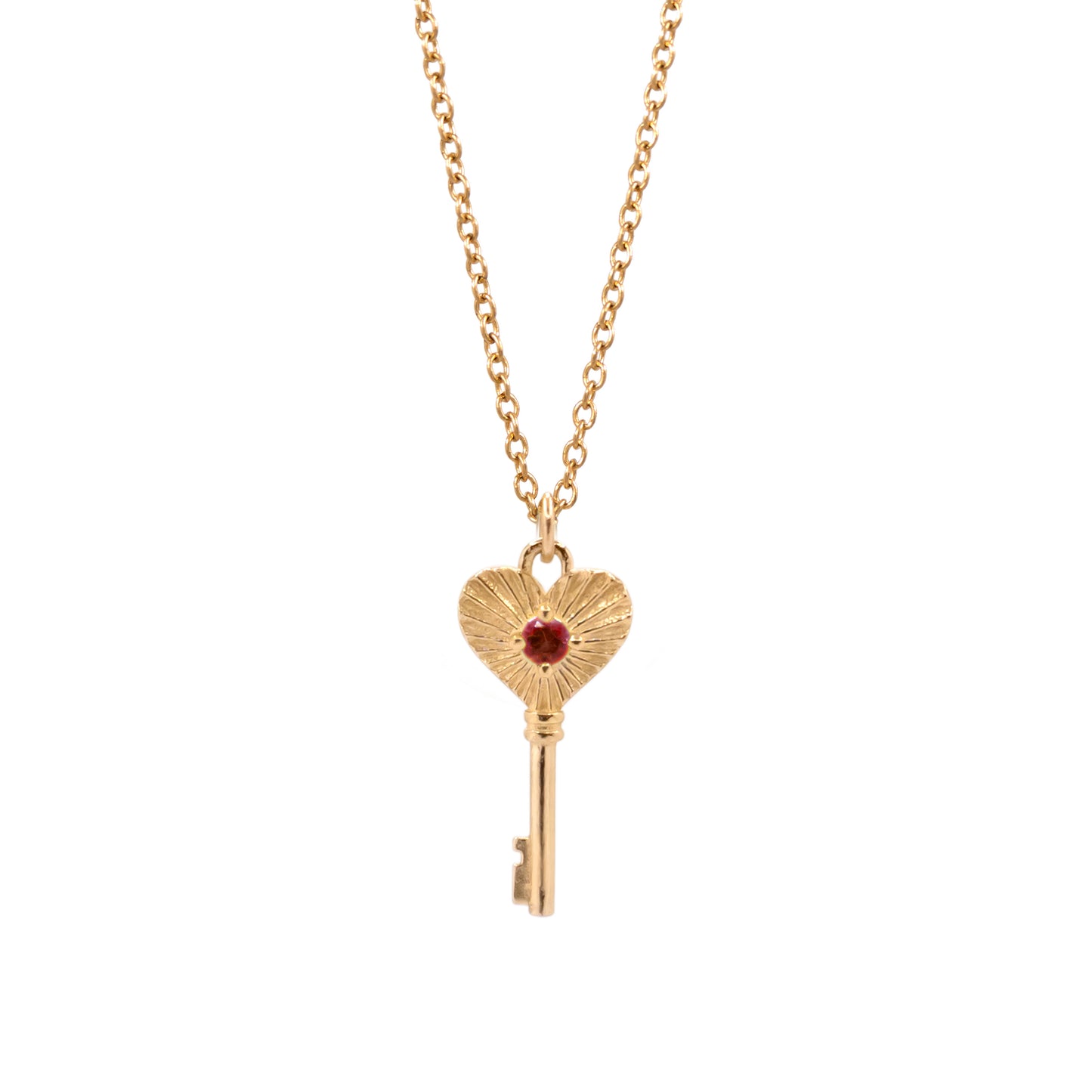 Heart Key Necklace - 14K Yellow Gold - Futaba Hayashi