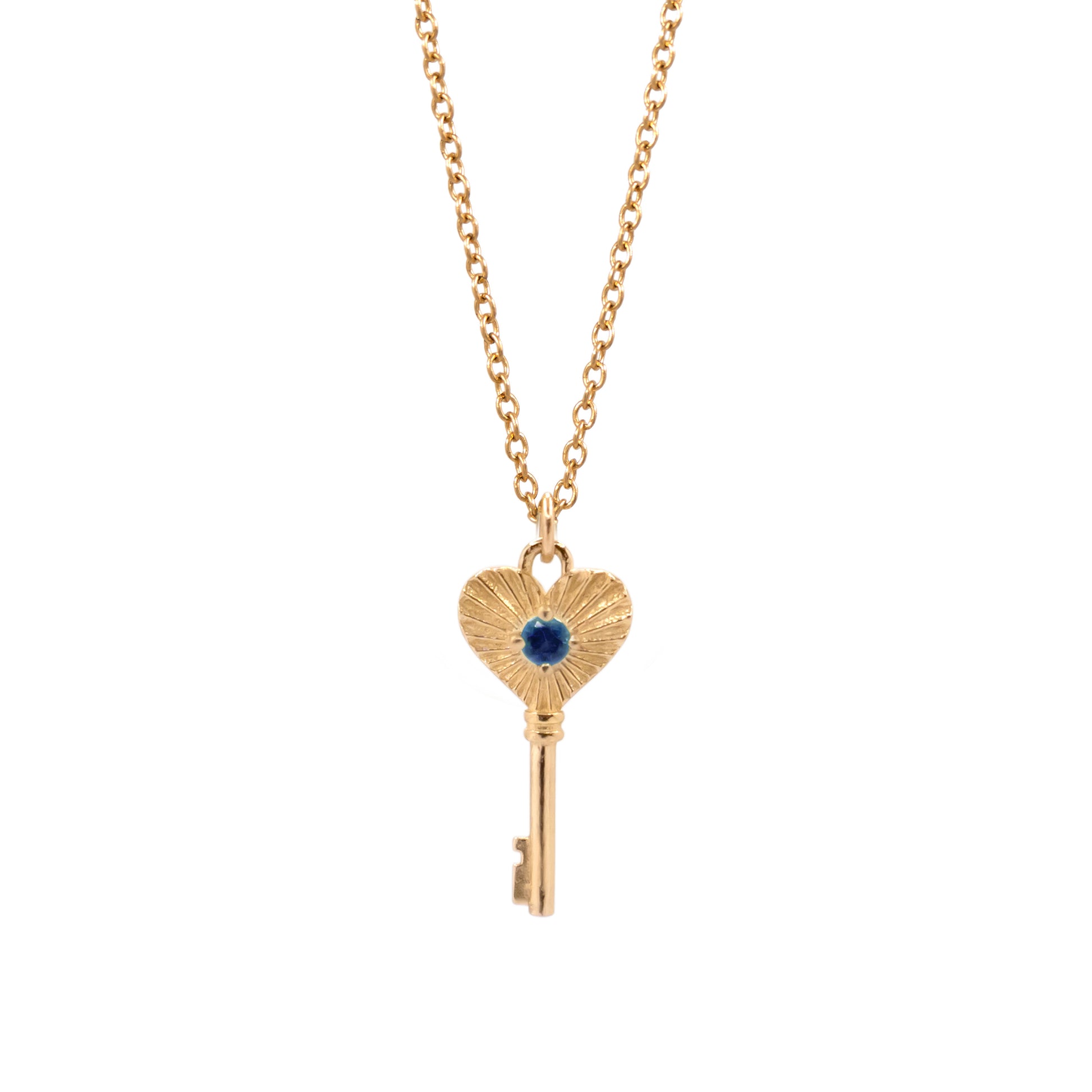 Heart Key Necklace - 14K Yellow Gold - Futaba Hayashi