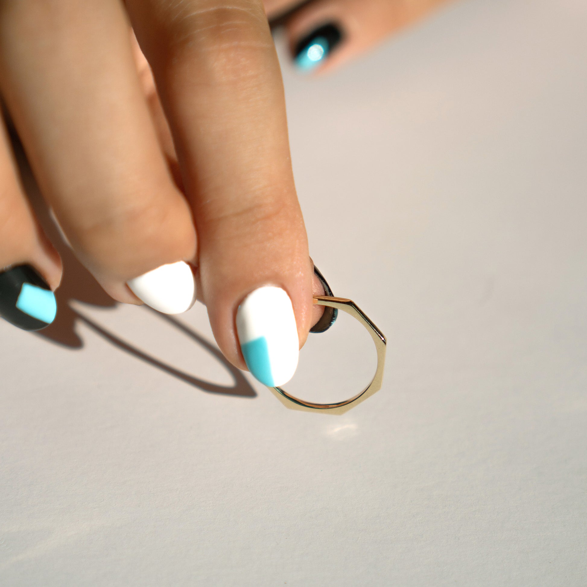 Octagon Ring Skinny  - 14k yellow gold - Futaba Hayashi