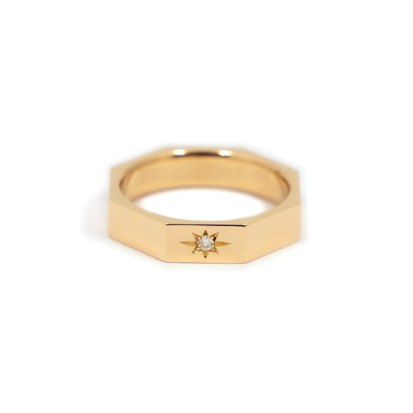 Octagon Ring Wide  - 14k yellow gold - Futaba Hayashi